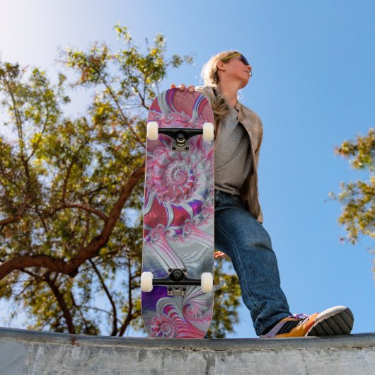 Boho Hippie Trippy Funky Nautilus Spiral Fraktal Skateboard (Außenbereich 1)