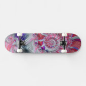 Boho Hippie Trippy Funky Nautilus Spiral Fraktal Skateboard (Horizontal)