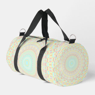 Boho Hippie Trippy Groovy Colorful Pastel Mandala Duffle Bag