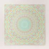 Boho Hippie Trippy Groovy Colorful Pastel Mandala Puzzle (Horizontal)