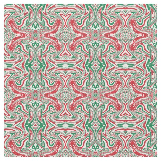 Boho Hippie Trippy Retro Wirbles Weihnachtsmuster Stoff (Nahaufnahme)