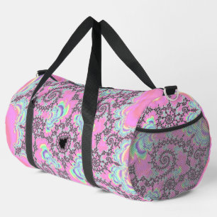 Boho Hippie Unicorn Pastel Mandelbrot Fraktal Duffle Bag