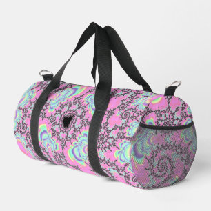 Boho Hippie Unicorn Pastel Mandelbrot Fraktal Duffle Bag