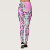 Boho Hippie Unicorn Pastel Mandelbrot Fraktal Leggings (Rückseite)