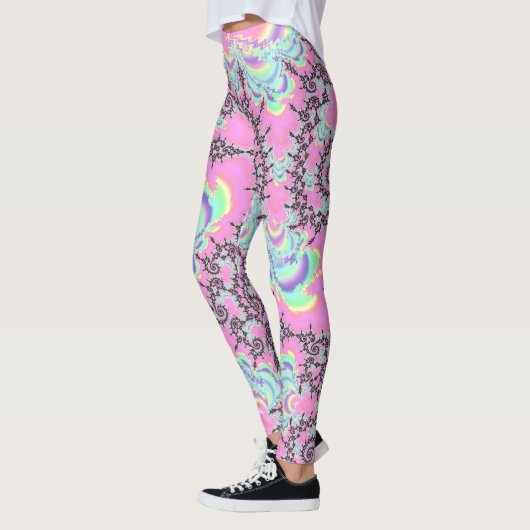 Boho Hippie Unicorn Pastel Mandelbrot Fraktal Leggings (Links)