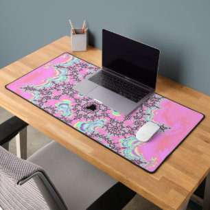 Boho Hippie Unicorn Pastel Mandelbrot Fraktal Schreibtischunterlage