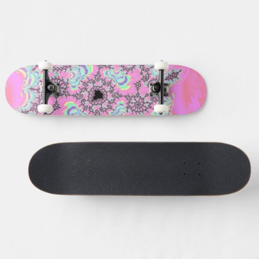 Boho Hippie Unicorn Pastel Mandelbrot Fraktal Skateboard (Horizontal)