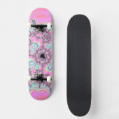 Boho Hippie Unicorn Pastel Mandelbrot Fraktal Skateboard (Vorderseite)