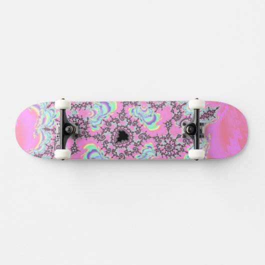 Boho Hippie Unicorn Pastel Mandelbrot Fraktal Skateboard (Horizontal)