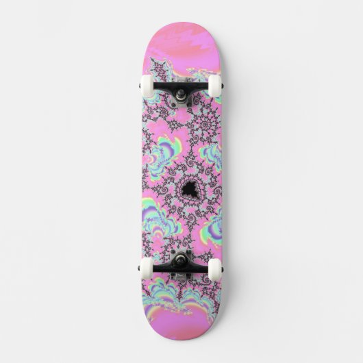 Boho Hippie Unicorn Pastel Mandelbrot Fraktal Skateboard (Vorderseite)