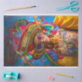 Boho Hippie Vibranred Colored Lady Decoupage Seidenpapier (Basteln)