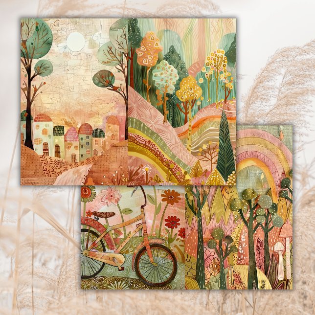 Boho Hippie Woods Bike Junk Journal Paper (Von Creator hochgeladen)