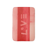 Boho Hippiechic-lebende korallenrote Liebe Badematte (Vorderseite Vertikal)