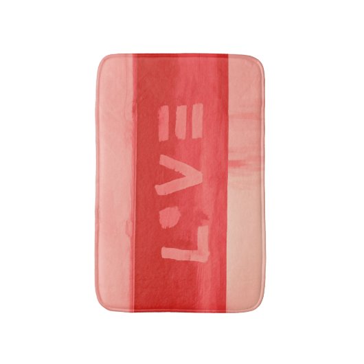 Boho Hippiechic-lebende korallenrote Liebe Badematte (Vorderseite Vertikal)