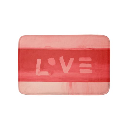 Boho Hippiechic-lebende korallenrote Liebe Badematte (Vorderseite)