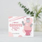 Boho Hippo Kids Valentine's Day Card (Stehend Vorderseite)