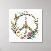 Boho Hippy 60s 70s Peace Sign Canvas Print Leinwanddruck (Vorderseite)