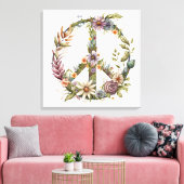 Boho Hippy 60s 70s Peace Sign Canvas Print Leinwanddruck (Insitu (Wohnzimmer))