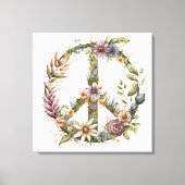 Boho Hippy 60s 70s Peace Sign Canvas Print Leinwanddruck (Vorderseite)