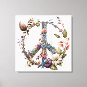 Boho Hippy 60s 70s Peace Sign Canvas Print Leinwanddruck (Vorderseite)