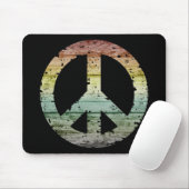 Boho Hippy 60s 70s Peace Sign Mousepad (Mit Mouse)
