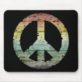 Boho Hippy 60s 70s Peace Sign Mousepad (Vorne)