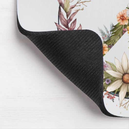 Boho Hippy 60s 70s Peace Sign Mousepad (Ecke)