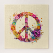Boho Hippy 60s 70s Peace Sign Puzzle (Vertikal)