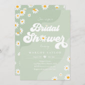 Boho Hippy Vibes Sage Green Festival Brautparty Einladung (Vorne/Hinten)