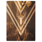 Boho-Hirsch auf rustikalem Holz Klemmbrett (Rückseite)