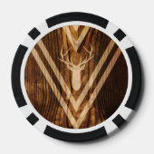 Boho-Hirsch auf rustikalem Holz Pokerchips (Rückseite)