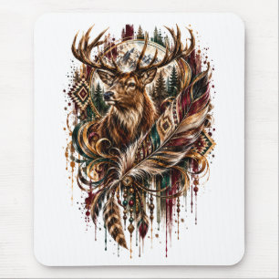 Boho-Hirsch, Träumend von Hirschen Mousepad