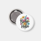 Boho Hobo Blume Bouquet Design Magnet (Vorderseite/Rückseite)