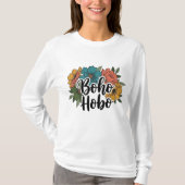 Boho Hobo Blume Design T-Shirt (Vorderseite)