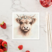 Boho-Hochlandkuh mit Bridal-Headpiece Serviette (Beispiel)