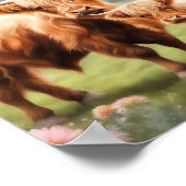 Boho Hochlandkuhkunst Druck, Kuh-Dekoration im Hoc Poster (Ecke)