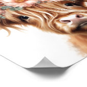 Boho Hochlandkuhkunst Druck, Kuh-Dekoration im Hoc Poster (Ecke)