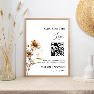 Boho Hochzeit Capture Liebe QR Code Hochzeit Foto Poster