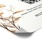 Boho Hochzeit Capture Liebe QR Code Hochzeit Foto Poster (Ecke)