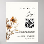 Boho Hochzeit Capture Liebe QR Code Hochzeit Foto Poster (Vorne)