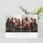 Boho-Hochzeit Danke Foto-Collage-Karte (Stehend Vorderseite)