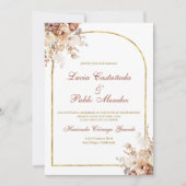 Boho Hochzeit Einladung auf Spanisch (Vorderseite)