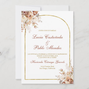 Boho Hochzeit Einladung auf Spanisch