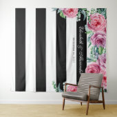 Boho Hochzeit Hintergrund. Rosa Blume im Hintergru Wandteppich (Beispiel (Horizontal))