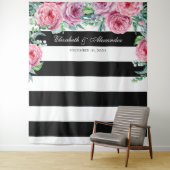 Boho Hochzeit Hintergrund. Rosa Blume im Hintergru Wandteppich (Beispiel)