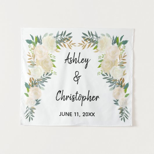 Boho Hochzeit im Herbst Back Drop, Zeremonie Dekor Wandteppich (Vorderseite (Horizontal))