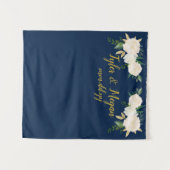 Boho Hochzeit im Herbst Background Navy Gold Foto Wandteppich (Vorderseite (Horizontal))