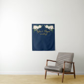 Boho Hochzeit im Herbst Background Navy Gold Foto Wandteppich (Beispiel)