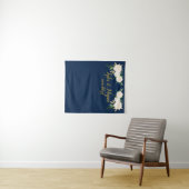 Boho Hochzeit im Herbst Background Navy Gold Foto Wandteppich (Beispiel (Horizontal))