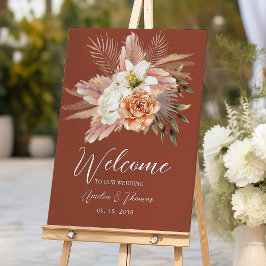 Boho Hochzeit im Herbst Begrüßungszeichen Poster